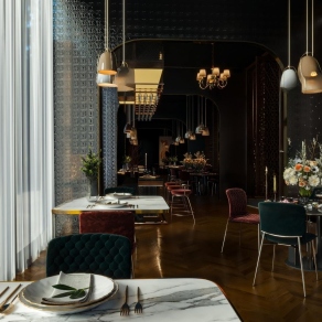 简欧西餐厅3D模型下载